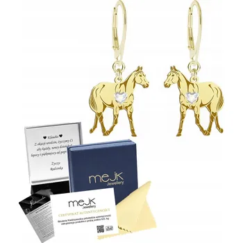 Náušnice Zlaté Náušnice s plnokrevným koněm 925, šperk, Dárek GRAVÍROVÁNÍ