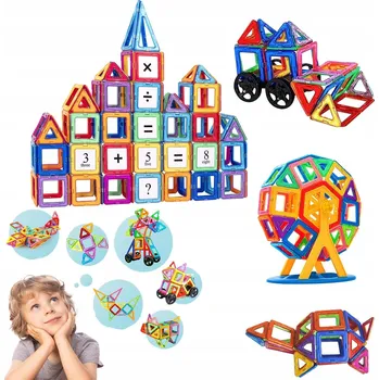 ostatní stavebnice VELKÉ MAGNETICKÉ STAVEBNICE STAVEBNICE 3D PANELY MAGNETIC TILES 120 dílků