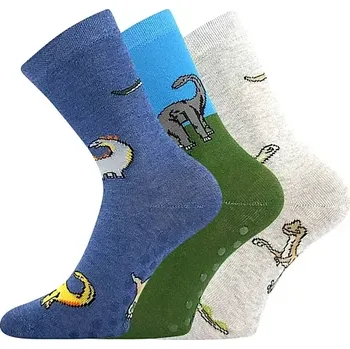 Pánské ponožky FILIP 07 ABS protiskluzové dětské ponožky - DINOSAUŘI
