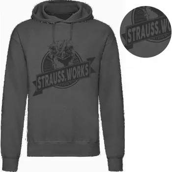 Pánská mikina Mikina Engelbert Strauss Iconic Bavlněná s potiskem Originál ŠEDÁ L