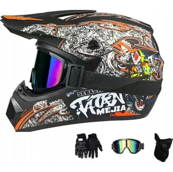 Helma na motorku MOTOCYKLOVÁ PŘILBA DĚTSKÁ ENDURO QUAD S BRÝLEMI