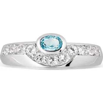 Prsten Balbina S Blue and White Topaz - prsten ze stříbra s modrým a bílým topazem
