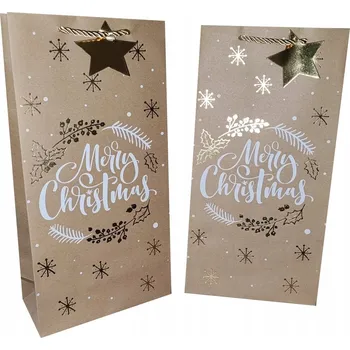 Dárková taška Papírová taška s hvězdou – vánoční tašky