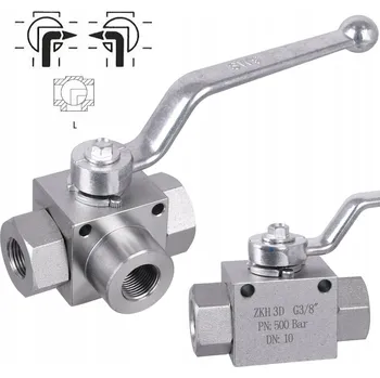 Ventil Kulový kohout Techkar 3/8" 500 bar 3cestný