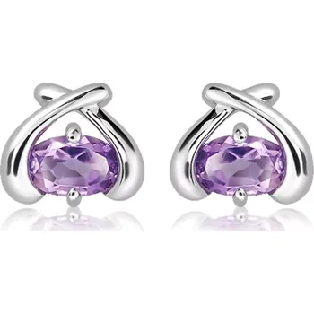 Náušnice Letavia S Ametyst - stříbrné náušnice s ametystem