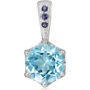 Přívěsek Ajax S Blue Topaz - stříbrný přívěsek s modrým topazem a Iolitem