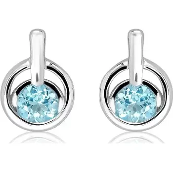 Náušnice Elka S Blue Topaz - stříbrné náušnice s modrým topazem