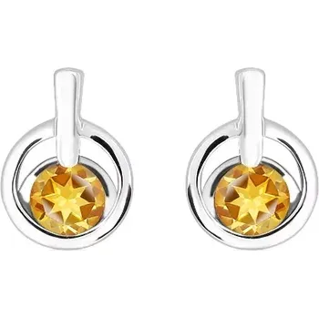 Náušnice Elka S Golden Citrine - stříbrné náušnice s citrínem