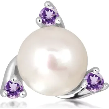 Přívěsek Ikarus S Pearl and Ametyst - stříbrný přívěsek s perlou a ametystem
