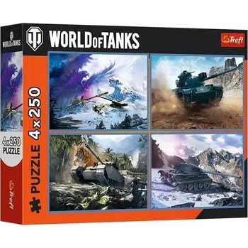 Puzzle PUZZLE 4x250 VELKÁ BITVA TANKŮ TREFL