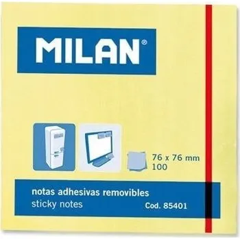 Samolepící bloček Samolepicí bločky na poznámky 76x76 mm / 100 listů Milan