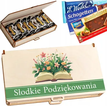Obraz Dárek k Dni učitelů krabička na čokoládky bonbóny krówki krabička eko dárek