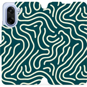 Pouzdro na mobilní telefon Flipové pouzdro Mobiwear - OnePlus Nord CE5 - VA61S Béžové linky (Knížkové flip pouzdro, obal, kryt na mobil OnePlus Nord CE 5 - VA61S Béžové linky, materiál Umělá kůže + TPU - ochrana 360°, stojánek, silikonová vanička, magnetické zavírání)