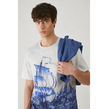 Bavlněné tričko Medicine pánské, modrá barva RS25.TSM709 05A, vel. S