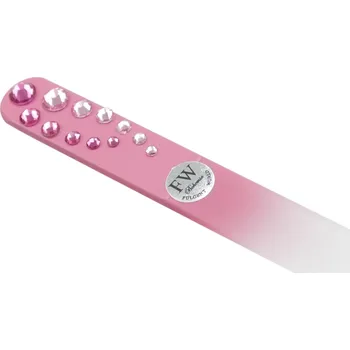 FW skleněný pilník s kamínky - SW10 Pink