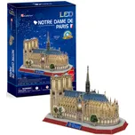 CubicFun - Puzzle 3D Notre Dame de Paris s LED světlem - 144 dílků