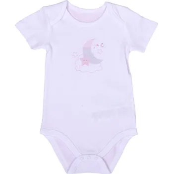 Body kitikate BODY S KRÁTKÝM RUKÁVEM - DREAMS _S14037 Velikost: 6 - 9 MĚSÍCŮ, Barva & Vzor: RŮŽOVÝ MĚSÍČEK