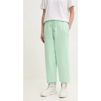 Tepláky Guess Jeans zelená barva, hladké, W4YB33 KC811 W4YB33.KC811 07X, vel. XS