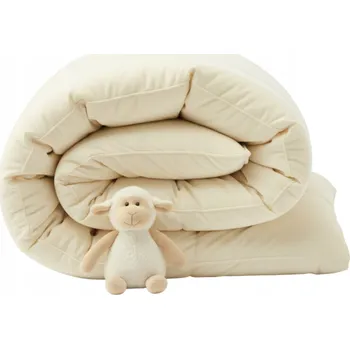 přikrývka PŘIKRÝVKA Z OVČÍ VLNY 160x200cm ZIMNÍ TEPLÁ SILNÁ OVČÍ VLNA ECRU PL