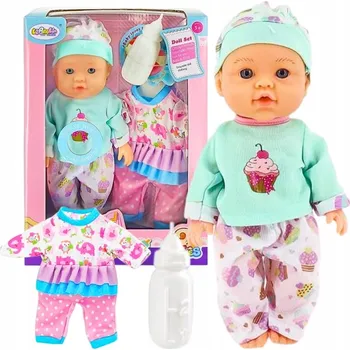 Panenka PANENKA MIMINKO SE ZVUKEM 30CM + BAREVNÉ OBLEČENÍ A LAHVIČKA