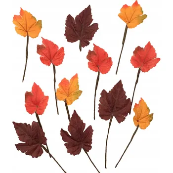 umělá květina UMĚLÉ JAVOROVÉ LISTY NA ARANŽOVÁNÍ REALISTICKÁ DEKORACE NA PODZIM 12 ks