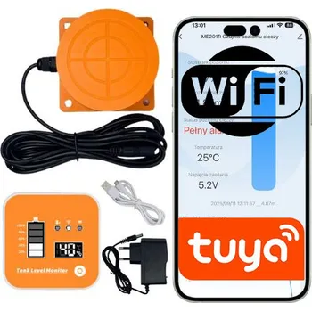 IP kamera WiFi+RF433 senzor hladiny kapaliny s panelem, displejem a alarmem Tuya