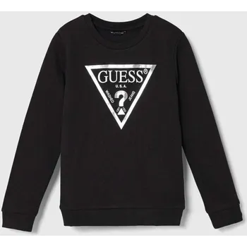 Chlapecká mikina Dětská bavlněná mikina Guess J74Q10.KAUG0.9BYH černá 99X, vel. 136-146