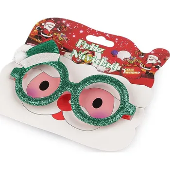 Vánoční dekorace Vánoční párty / karnevalové brýle Santa - 3 zelená