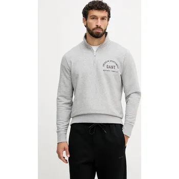Pánská mikina Mikina Gant pánská, šedá barva, s potiskem, 2067091 90X, vel. L