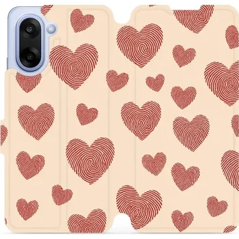 Pouzdro na mobilní telefon Flipové pouzdro Mobiwear - OnePlus Nord CE5 - VP93S Otisk srdce (Knížkové flip pouzdro, obal, kryt na mobil OnePlus Nord CE 5 - VP93S Otisk srdce, materiál Umělá kůže + TPU - ochrana 360°, stojánek, silikonová vanička, magnetické zavírání)