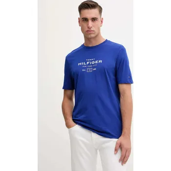 Bavlněné tričko Tommy Hilfiger pánské, modrá barva, MW0MW40002 57X, vel. XXL