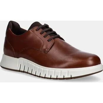 Pánské tenisky Kožené tenisky Ecco Gruuv Studio Derby pánské, hnědá barva, 512314-50255 512314.50255 88X, EUR 40