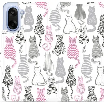 Pouzdro na mobilní telefon Flipové pouzdro Mobiwear - OnePlus Nord CE5 - MX01S Kočičí zádíčka (Knížkové flip pouzdro, obal, kryt na mobil OnePlus Nord CE 5 - MX01S Kočičí zádíčka, materiál Umělá kůže + TPU - ochrana 360°, stojánek, silikonová vanička, magnetické zavírání)