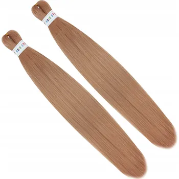 Příčesek Syntetické vlasy Kanekalon PRESTRECHED na copánky 2 culíky blond 70 cm #24