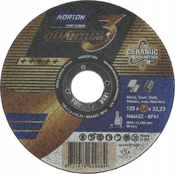 Řezný kotouč ŘEZNÝ KOTOUČ 125x1,3x22,23 NORTON QUANTUM