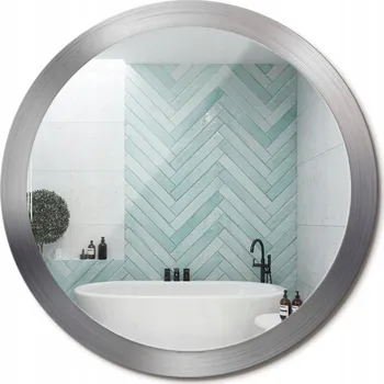 Zrcadlo Zrcadlo s potiskem do koupelny, kuchyně, předsíně, imitace kovu, průměr 100 cm