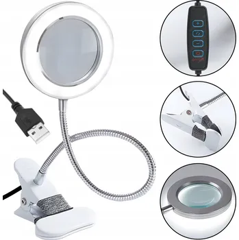 Lampička Reball Lupa Reball LUPA LED STOLNÍ LAMPA S ZVĚTŠOVACÍM KLIPEM 8 x