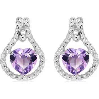 Šperk Luca S Ametyst - stříbrné náušnice s ametystem