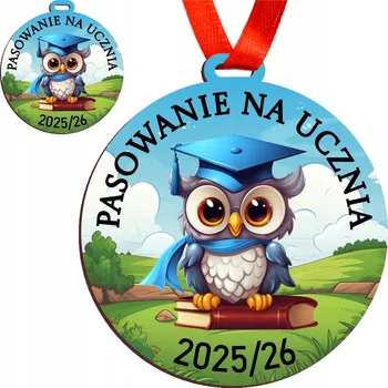 Obraz Medaile ke slavnostnímu přijetí do školy, památka na pasování na žáka, dárek k pasování do školy