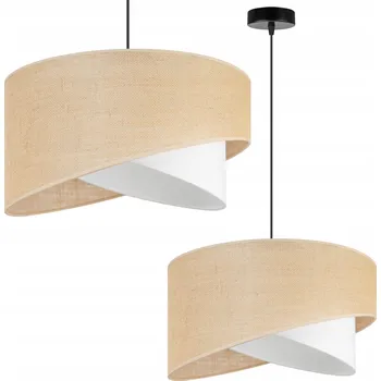 ZÁVĚSNÁ LAMPA LUSTR STROPNÍ STÍNIDLO BÍLÁ JUTA