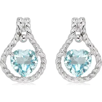 Šperk Luca S Blue Topaz - stříbrné náušnice s modrým topazem