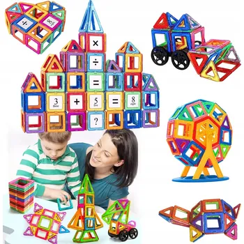 ostatní stavebnice STAVEBNICE KOSTKY Velké 3D Magnetické Dlaždice Stavebnice XXL sada 120 dílků