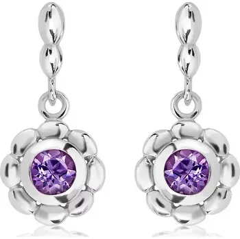 Náušnice Lidka S Amethyst - stříbrné náušnice s ametystem