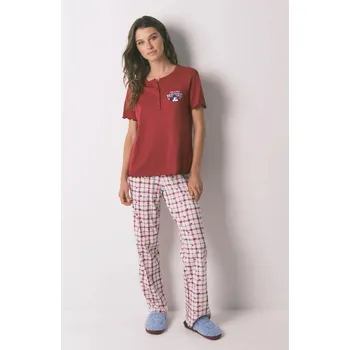 Dámské pyžamo Bavlněné pyžamo women'secret dámské, červená barva, bavlněné, 3132157 83X, vel. XS