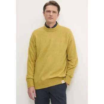 Pánský svetr Svetr z vlněné směsi Calvin Klein Jeans pánský, zelená barva, lehký, J30J326737 10A, vel. L