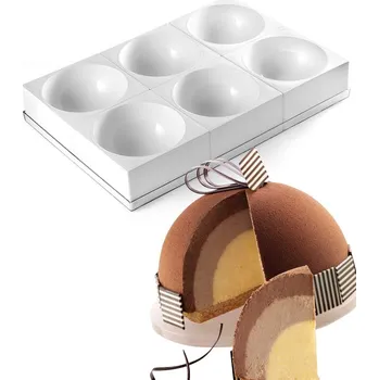 Forma na pečení Tác se 6ti formami Zuc (polokoule) prům.18, v.9cm