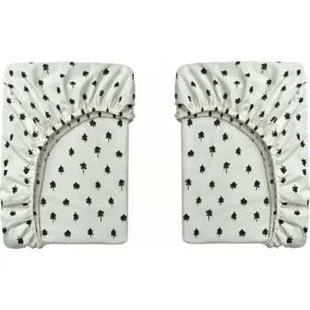 Prostěradlo IKEA GRONFINK Prostěradlo dětské, bílé/vzor stromů, 60x120 cm