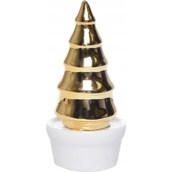 Obraz Zlatý vánoční stromek v bílém květináči malý