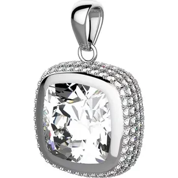 Přívěsek Long Silver - stříbrný přívěsek se zirkony