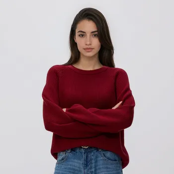 Dámský svetr Reserved - Svetr s viskózou - karmínová - 227GP-92X - 227GP-92X-L